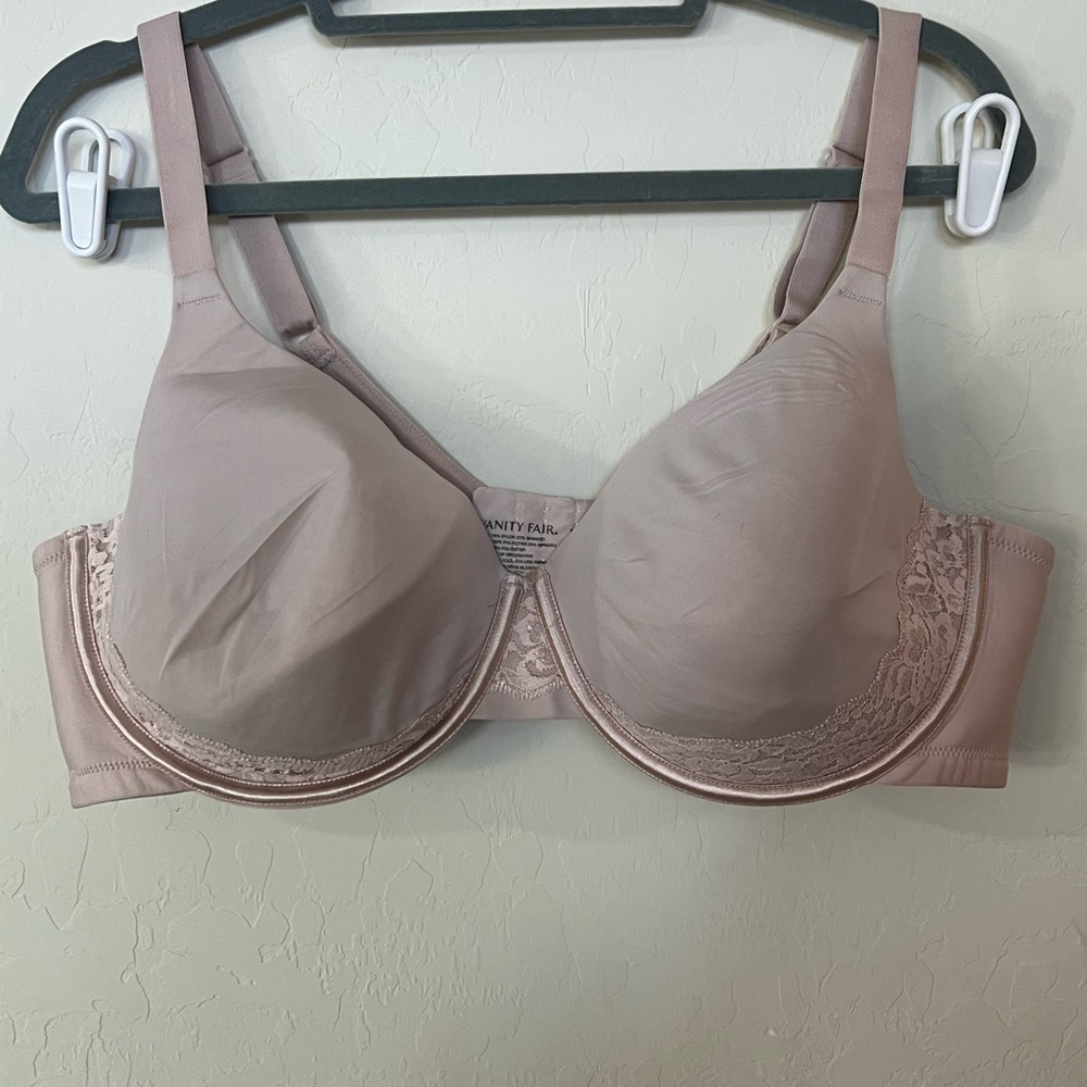 Vanity Fair Pink Full Coverage Bra with Underwire Support